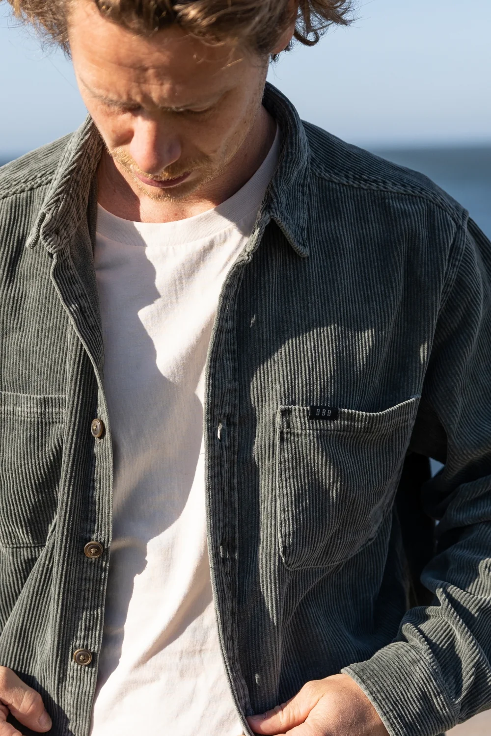 BamBooBay Chill Cord Long Sleeve Shirt Olive - Image 6