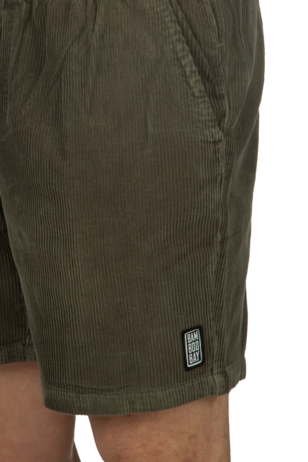 BamBooBay Chill Cord Mens Shorts Olive - Image 5