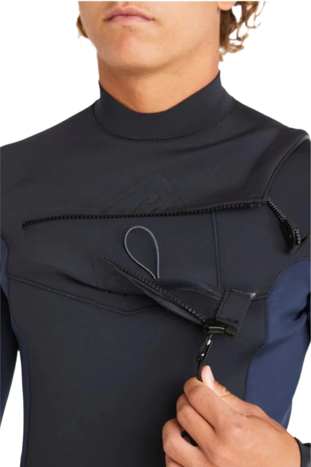 Billabong 4/3 Absolute Natural Chest Wetsuit Zip Dark Navy - Image 4