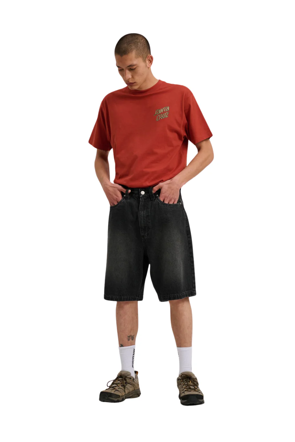 Santa Cruz Mens Big Shorts Washed Black - Image 4