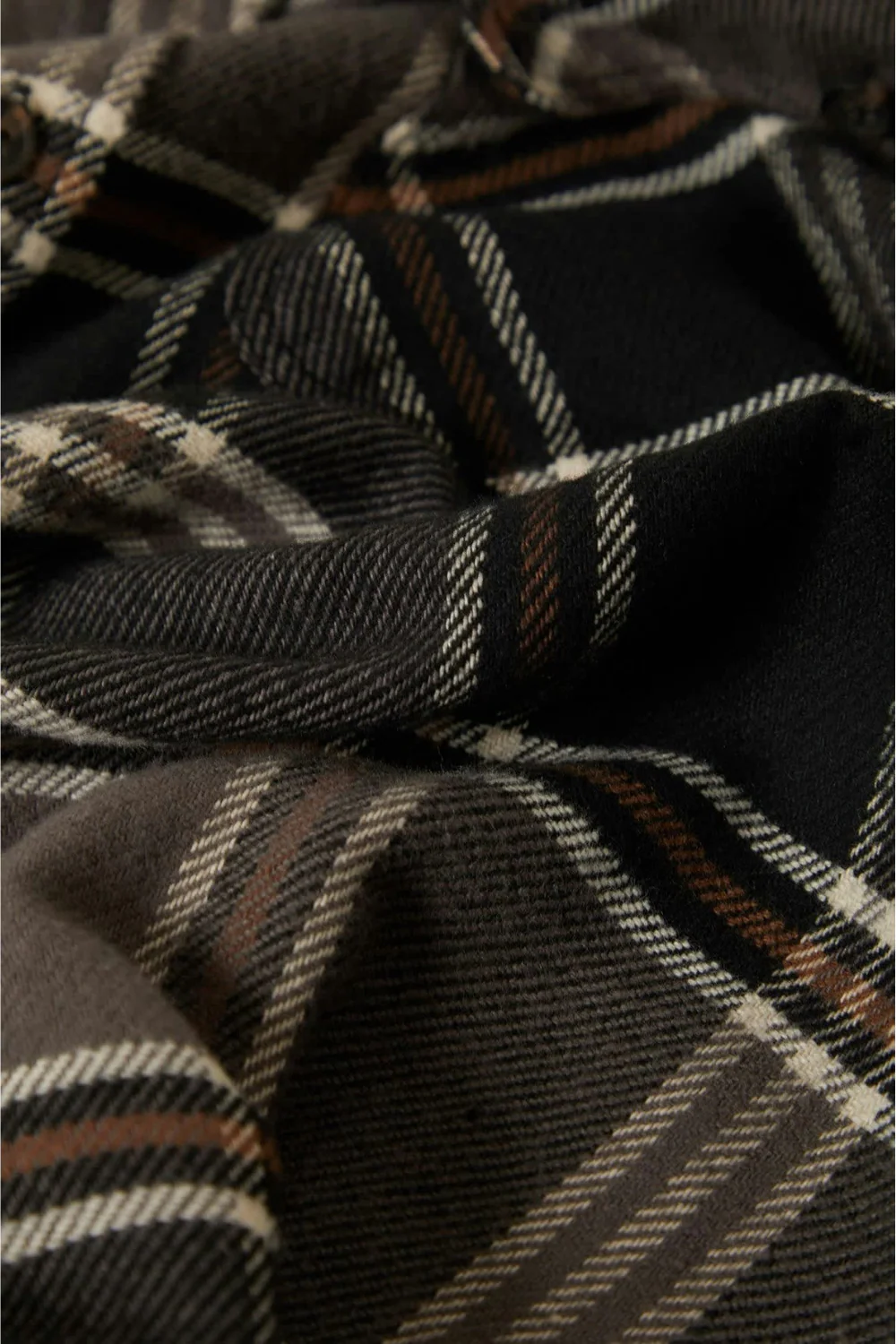 Brixton Bowery Flannel Shirt Black Charcoal Pinecone - Image 7