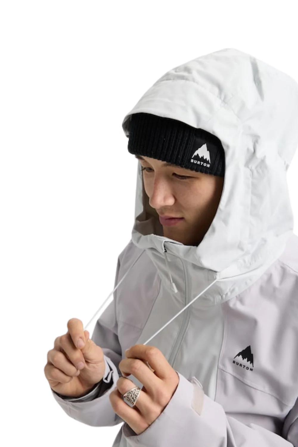 Burton Mens Reserve 2L Shell Snowboard Jacket Grey Cloud/Washed Lavender - Image 3