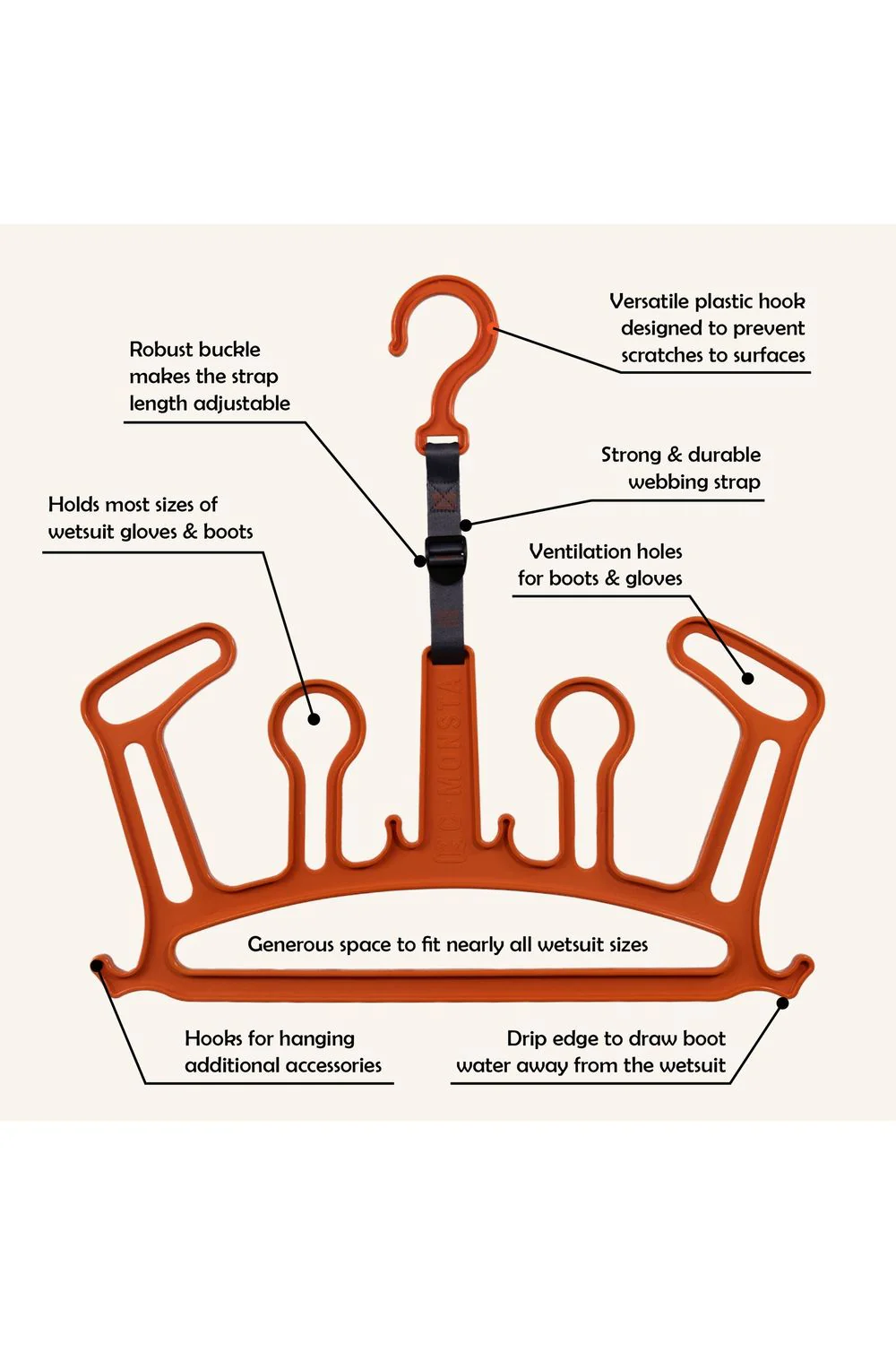 C-Monsta Wetsuit Hanger V2 Orange - Image 4