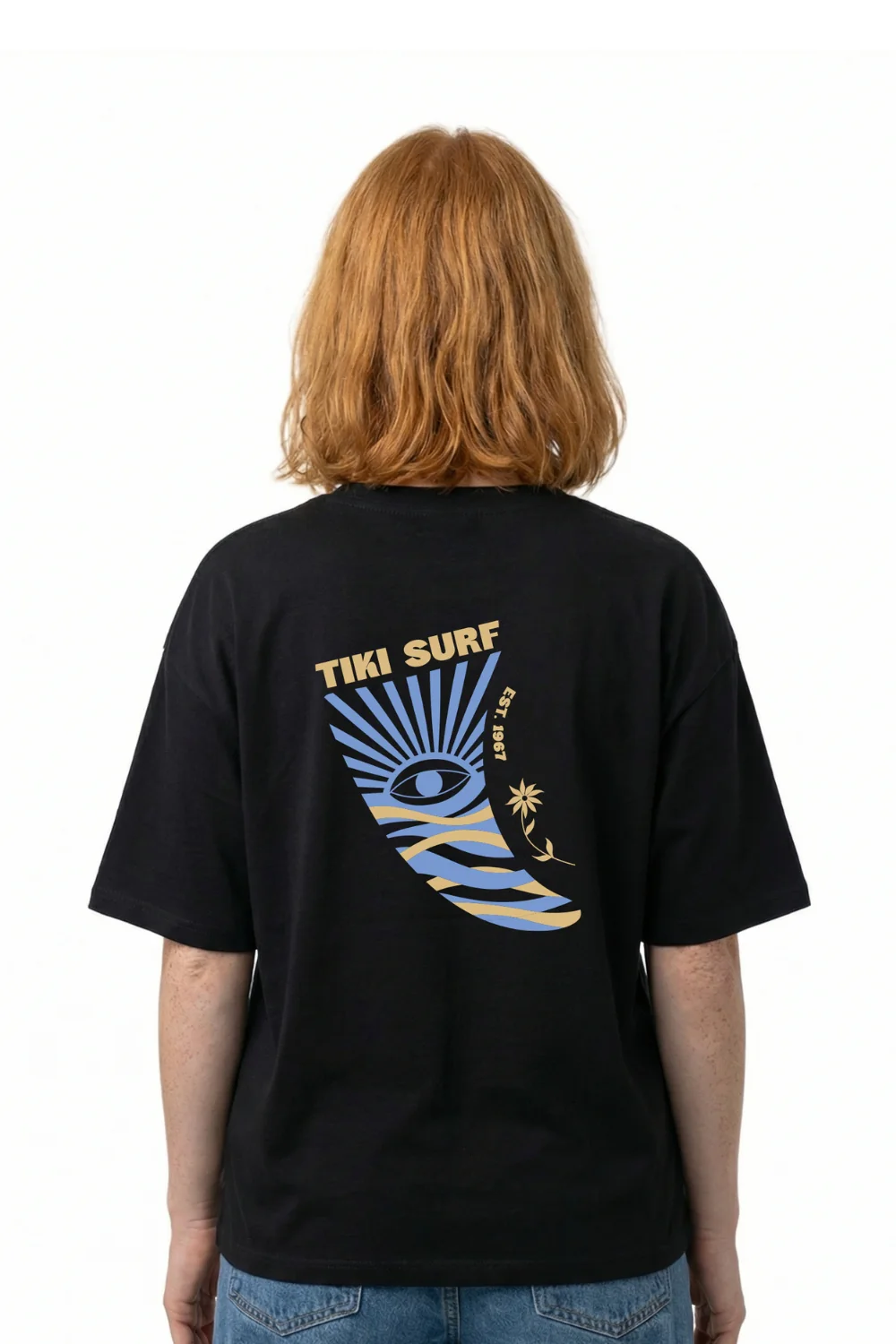 Tiki Fin Womens T-Shirt Black