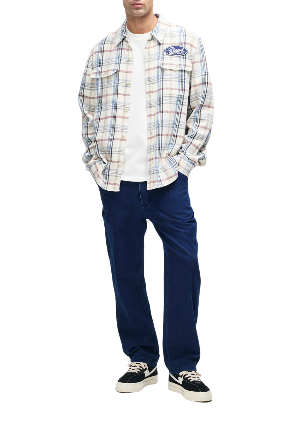 Deus Vacay Mens Check Shirt Natural Check - Image 3