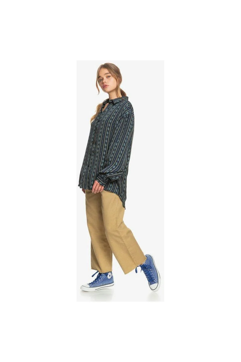 Quiksilver Diamond Stripe Long Sleeve Navy Shirt - Image 5