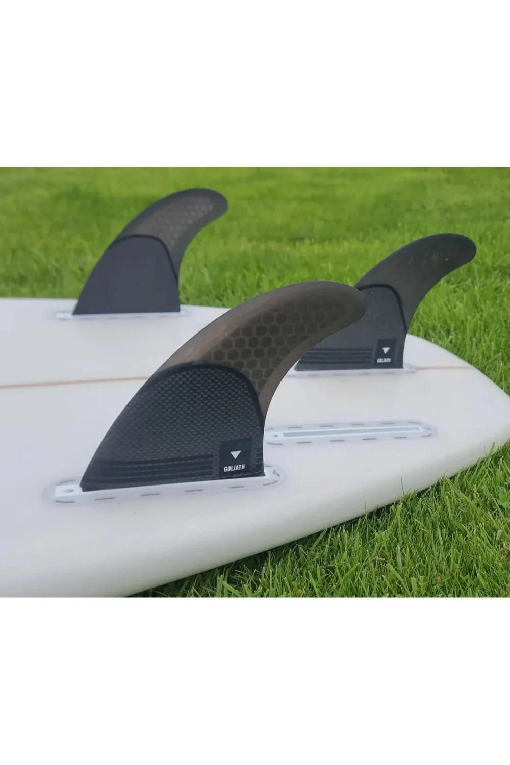 Goliath XL Carbon Thruster Set single tab (Futures compatible) Surfboard Fins Black - Image 2