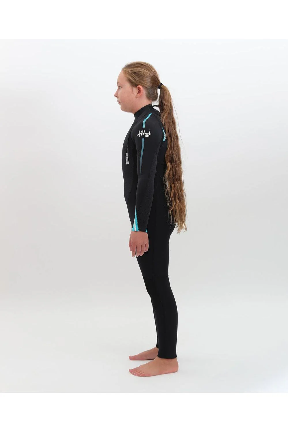 Tiki Junior Tech 5/4/3 Wetsuit GBS Steamer - Back Zip - Black/Blue - Image 3