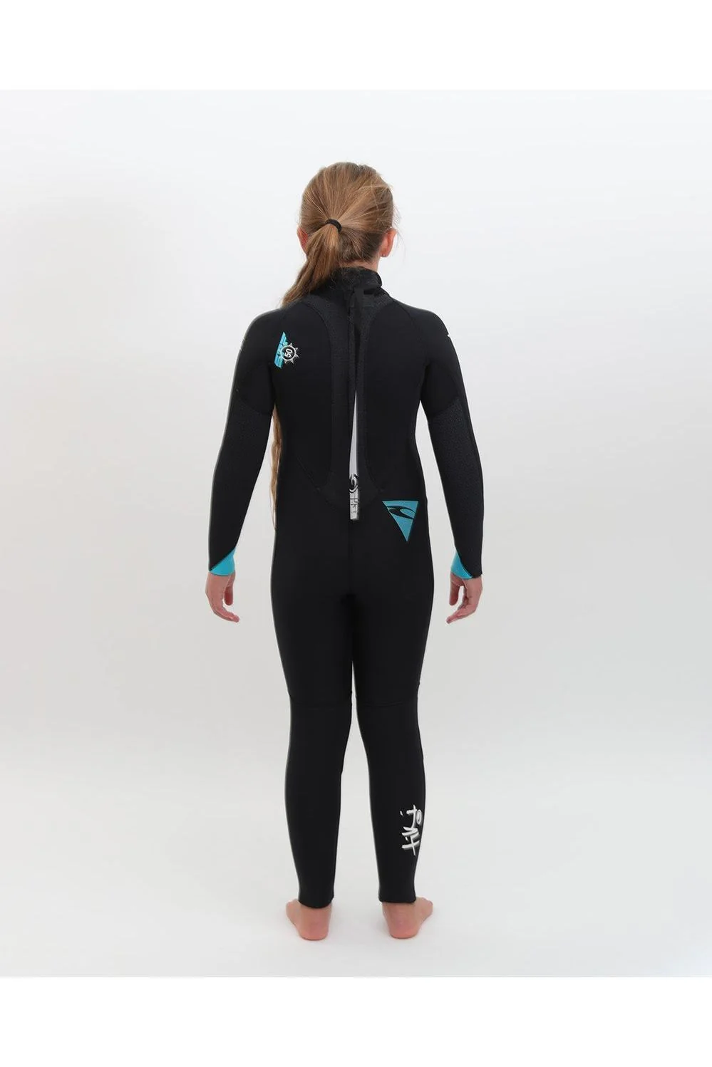 Tiki Junior Tech 5/4/3 Wetsuit GBS Steamer - Back Zip - Black/Blue - Image 4