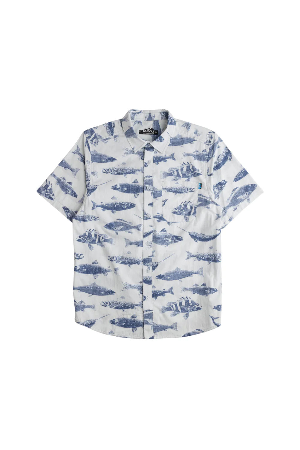 Kavu Topspot Mens Short Sleeve Shirt Big Blue Fish - Image 3