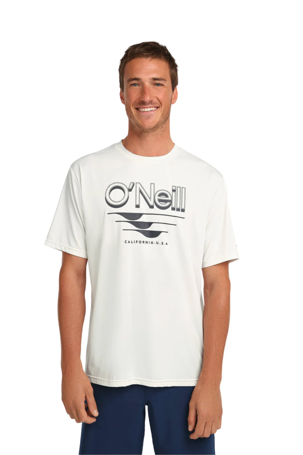 O'Neill Hybrid Upf Polygiene Mens Graphic T-Shirt Snow White
