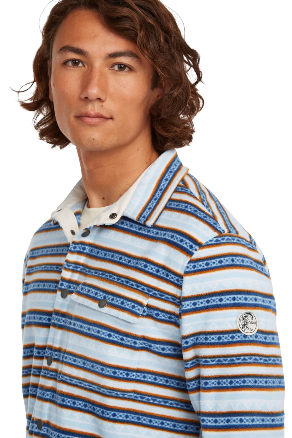 O'Neill O'Riginals Superfleece Mens Shirt Blue Originals Hstripe - Image 3