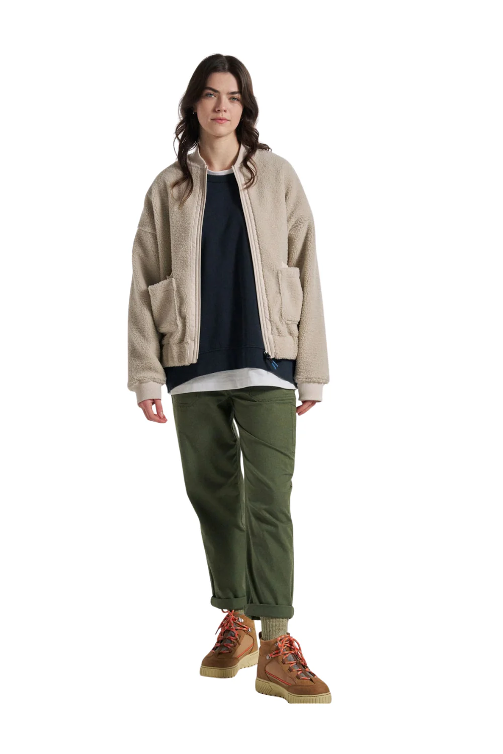 Passenger Lucia Womens Recycled Sherpa Fleece Vintage White - Image 3