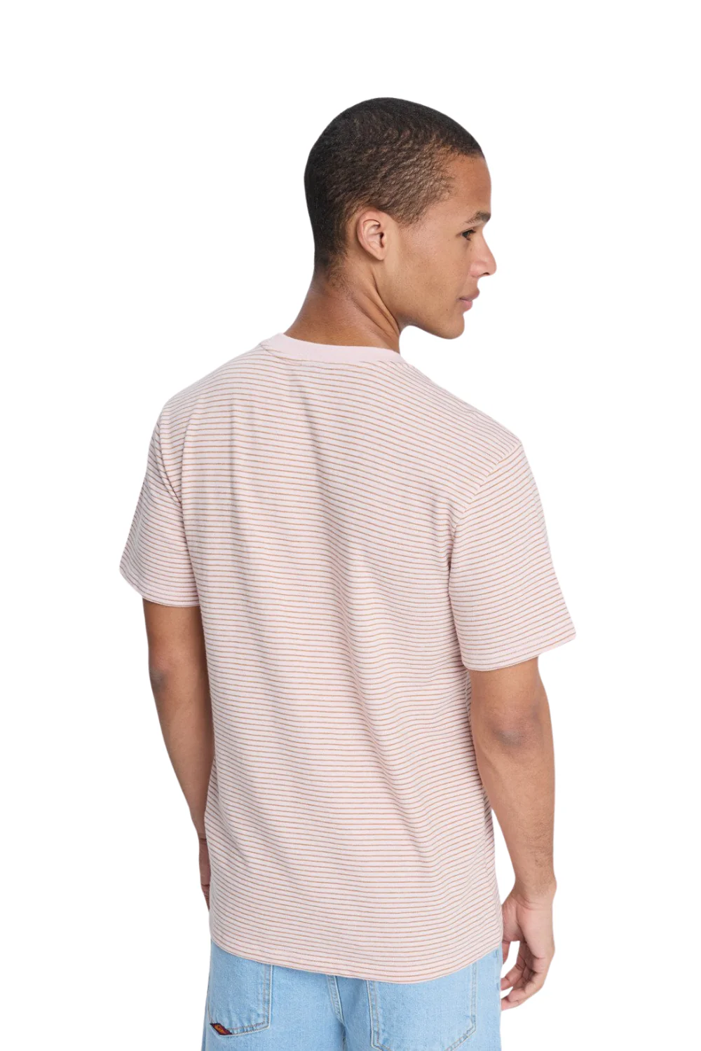 Quiksilver Lopaz Striped Pocket Mens T-Shirt Rose Water Lopaz Stripes - Image 2