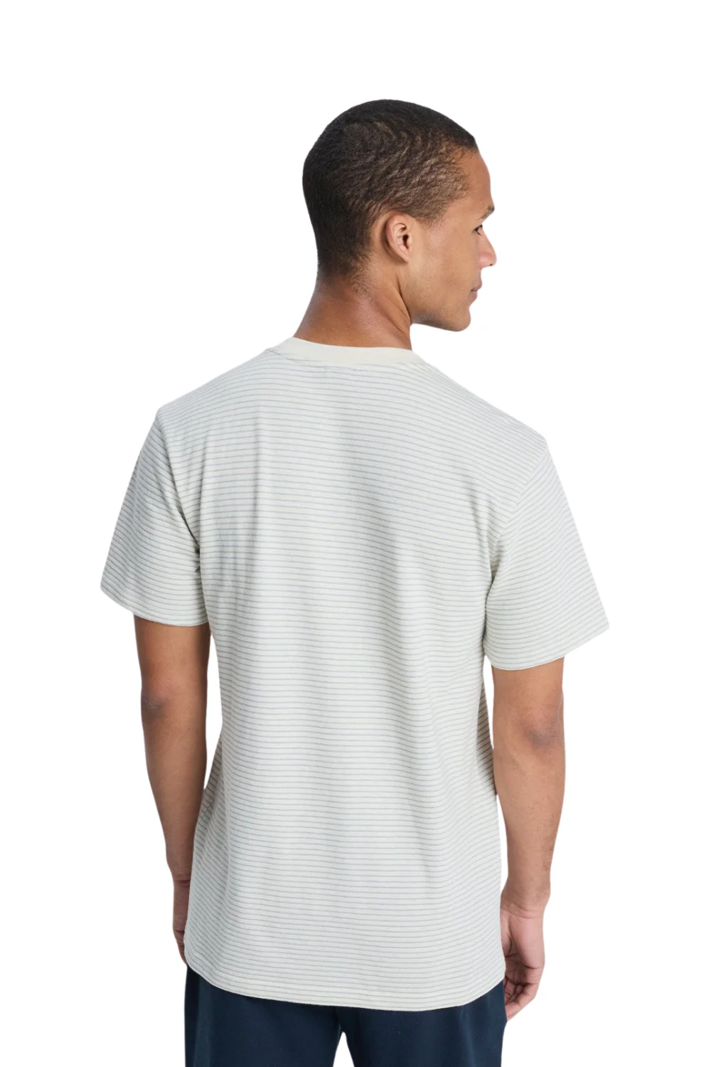 Quiksilver Lopaz Striped Pocket Mens T-Shirt Snow White Lopaz Stripes - Image 2