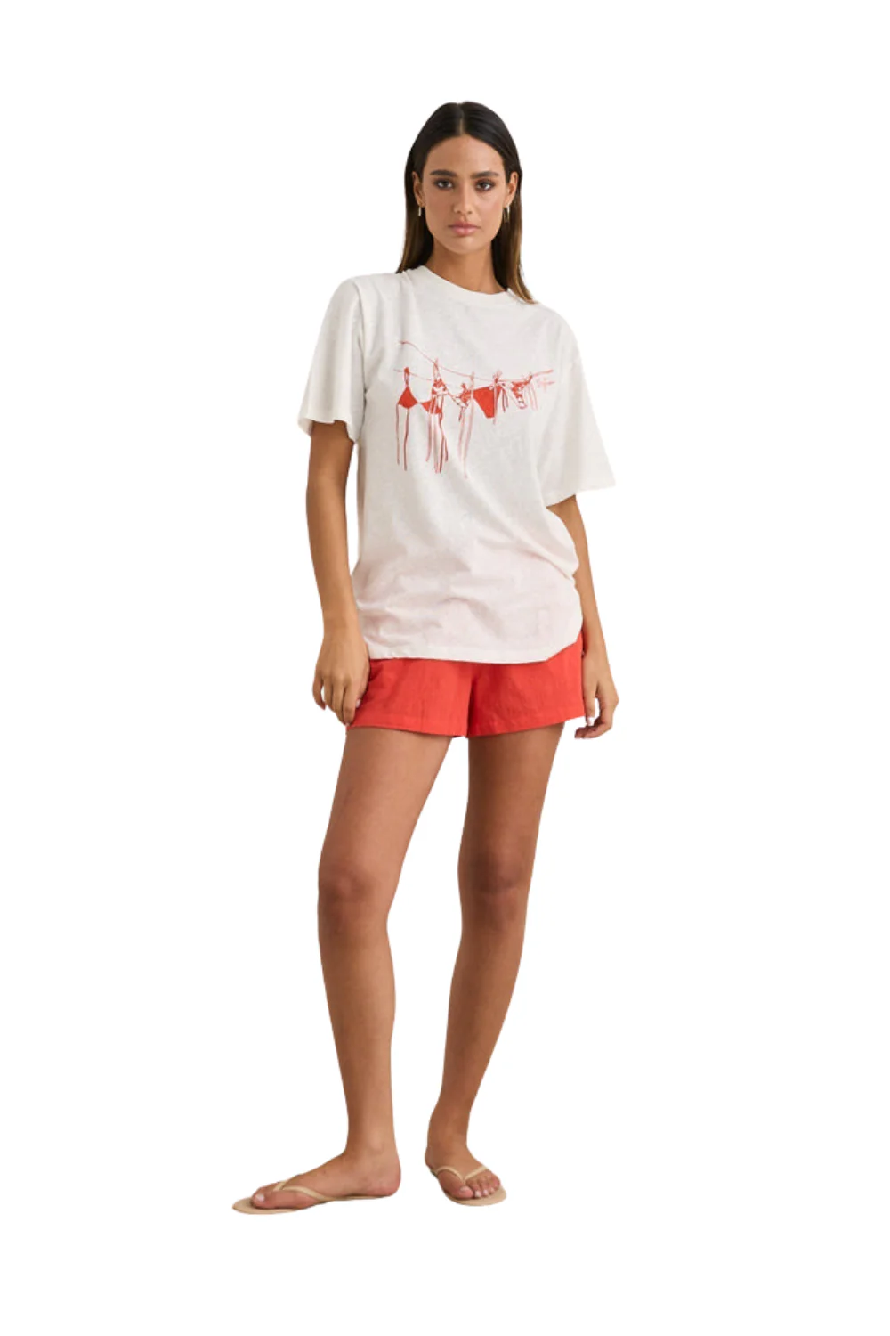 Rhythm Melia Womens Oversized T-Shirt Red - Image 5