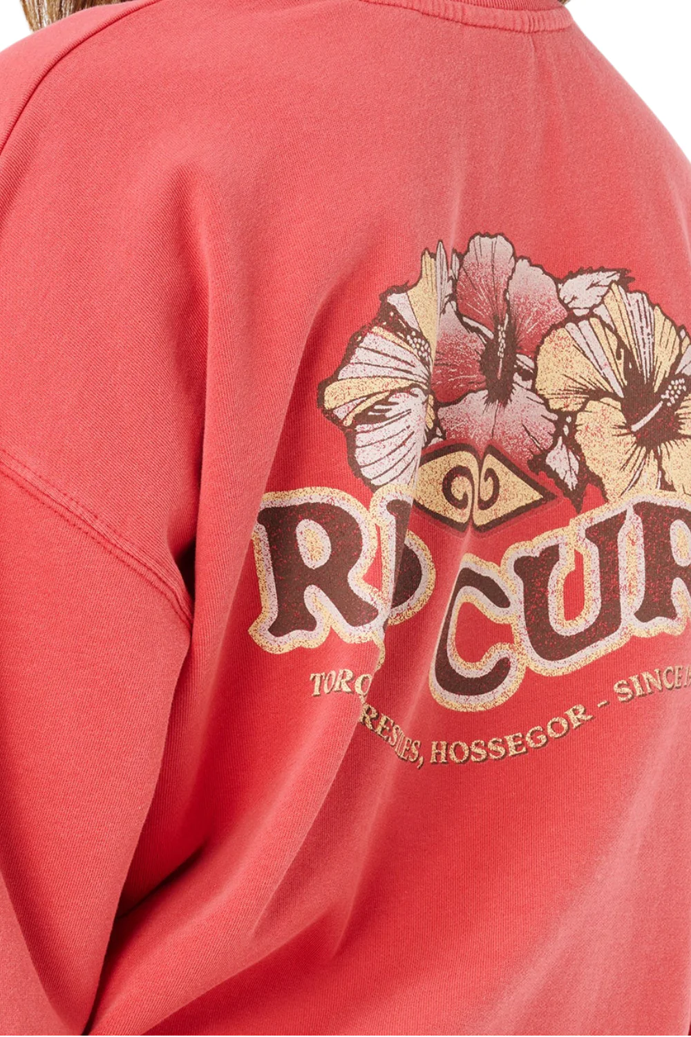 Rip Curl Bells Heritage Womens Crewneck Sweatshirt Deep Red - Image 4