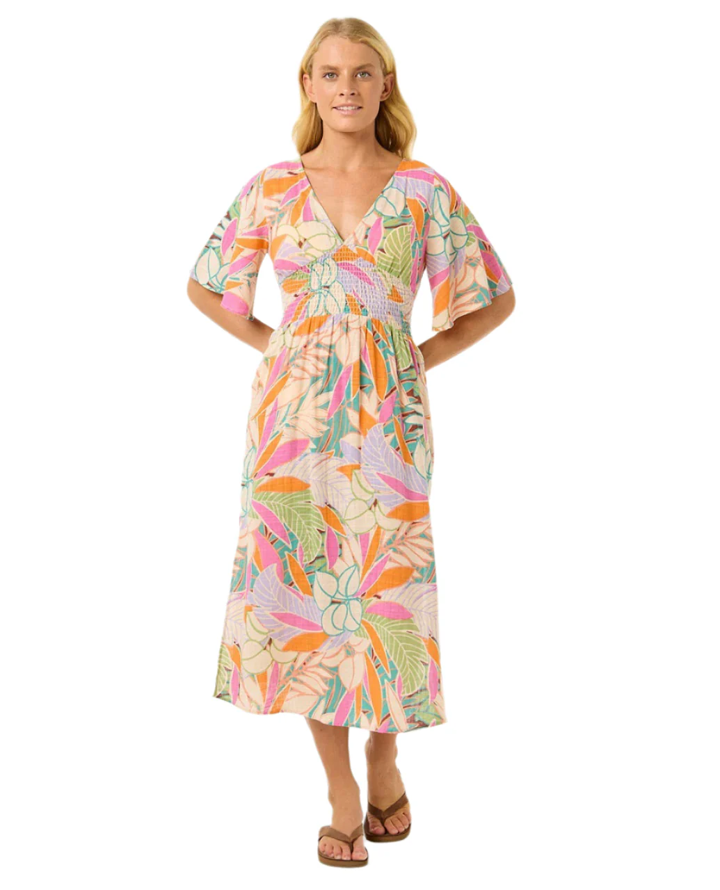 Rip Curl Cala Vadella Midi Dress Multi - Image 3