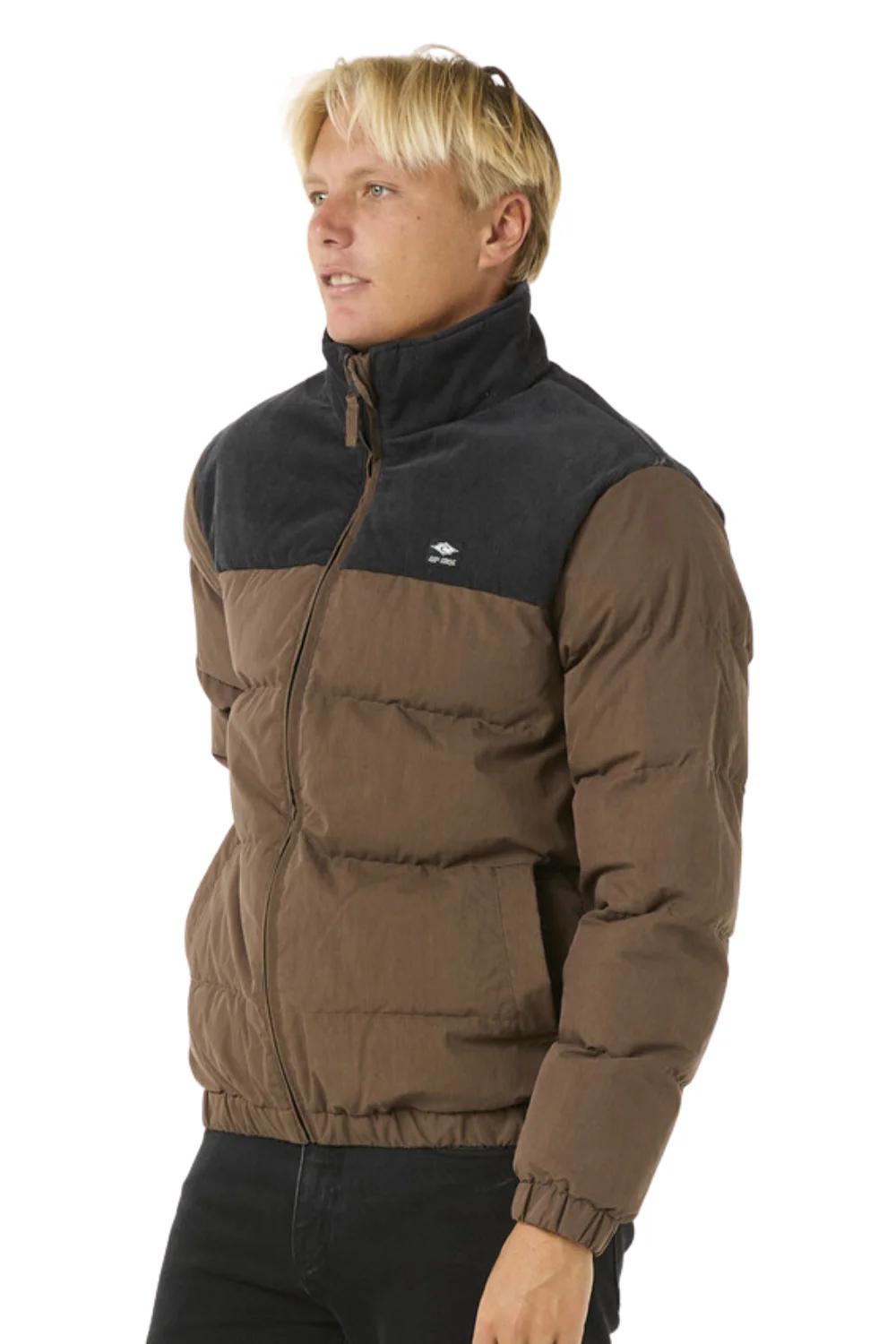 Rip Curl Fade Out Cord Puffer Jacket Chocolate - Image 3