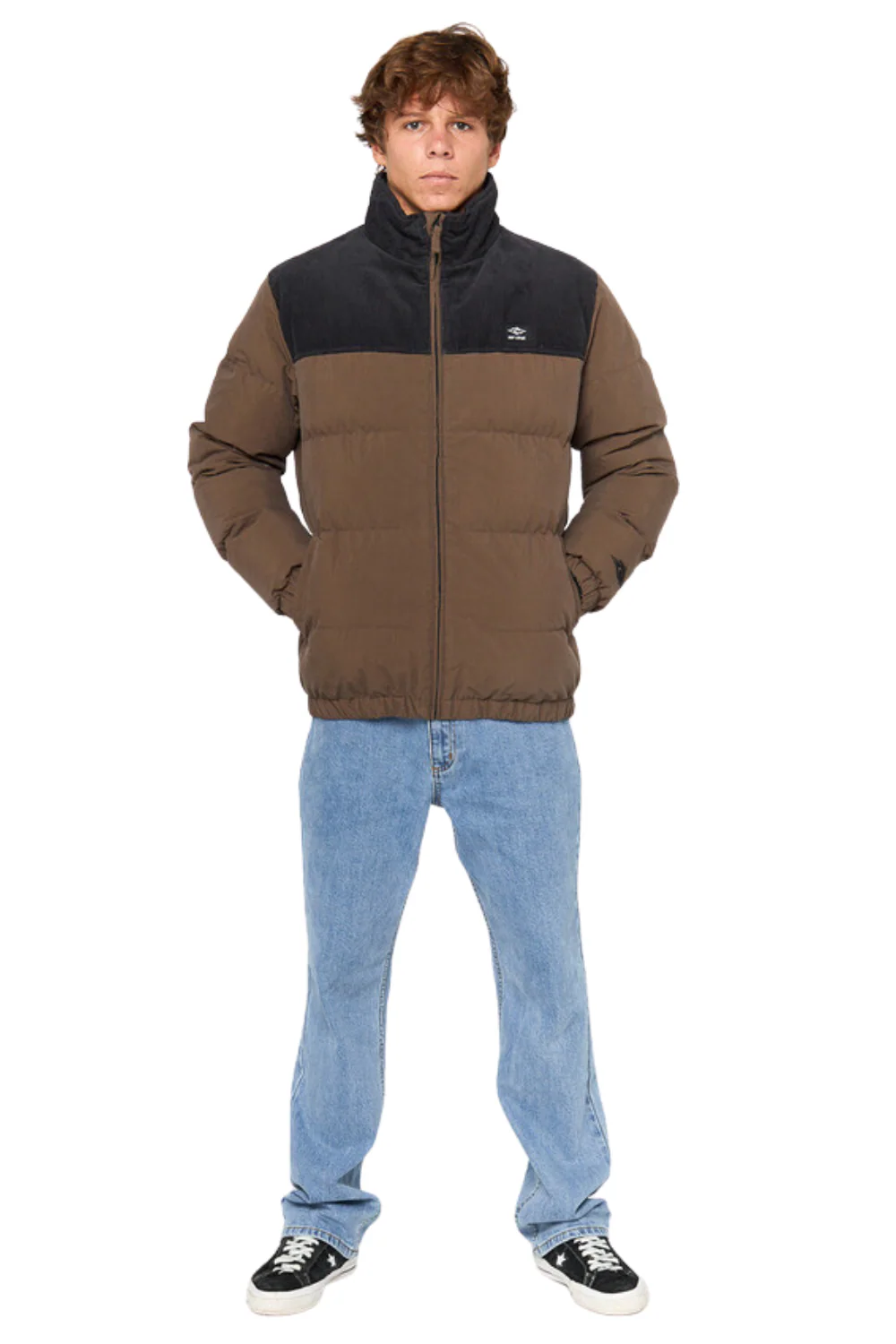 Rip Curl Fade Out Cord Puffer Jacket Chocolate - Image 7