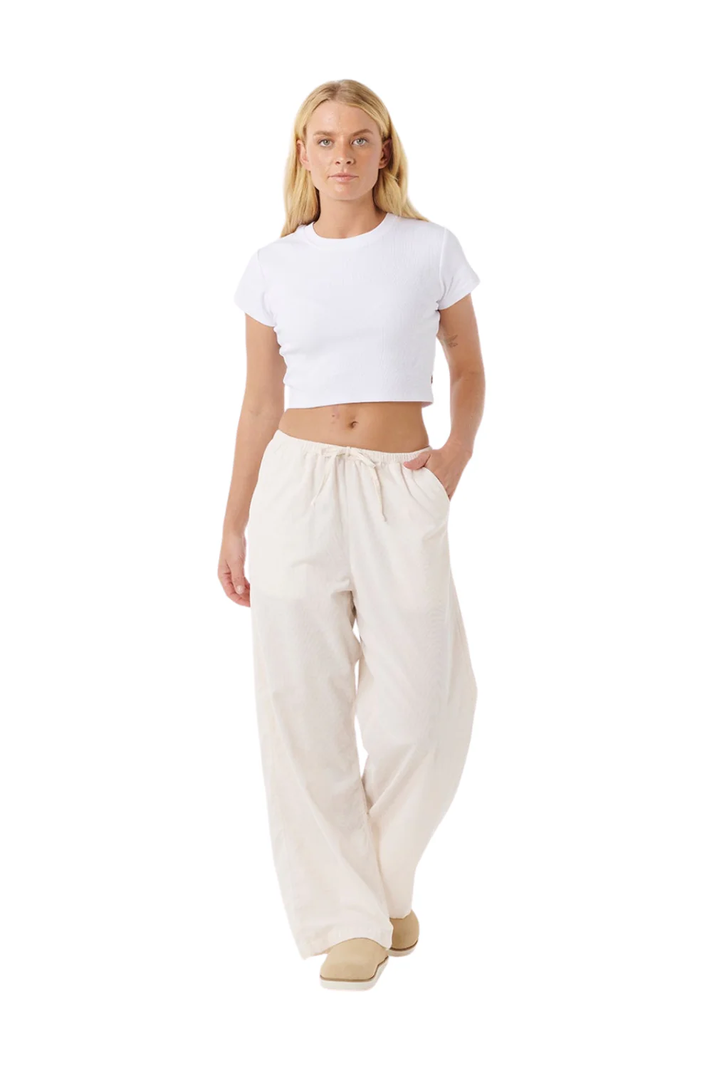 Rip Curl Keepsakes Womens Washed Cord Pants Stone - Image 6