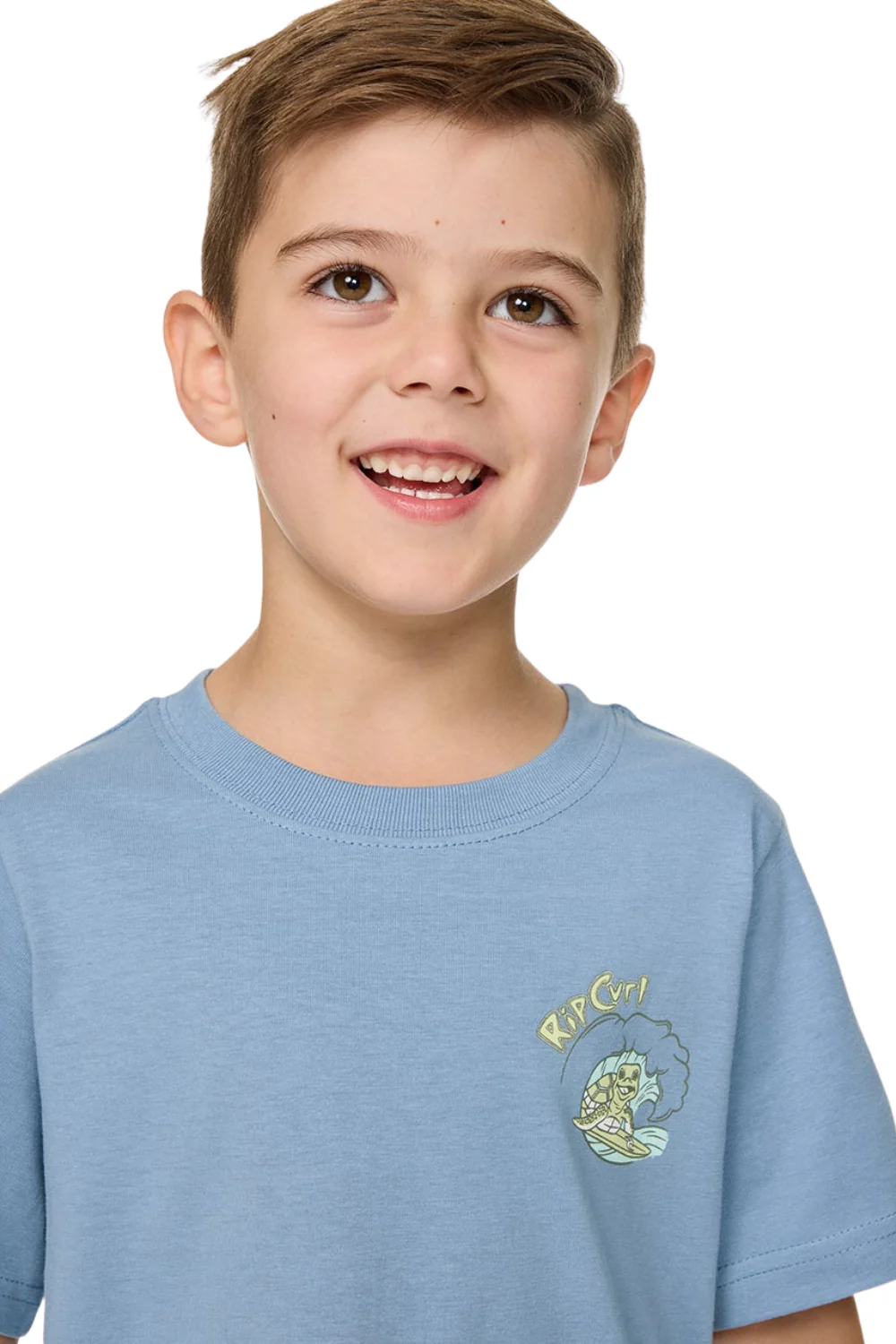 Rip Curl Ride The Wave Art Boys T-Shirt Faded Denim - Image 4