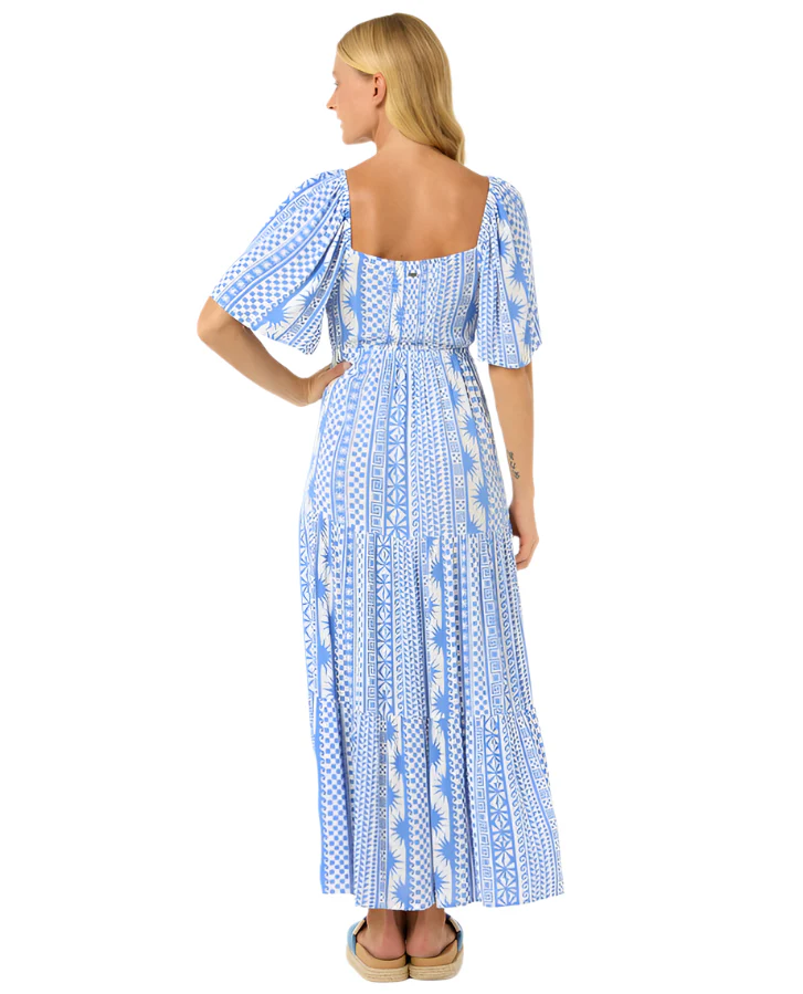 Rip Curl San Carlos S/S Maxi Dress Blue - Image 4