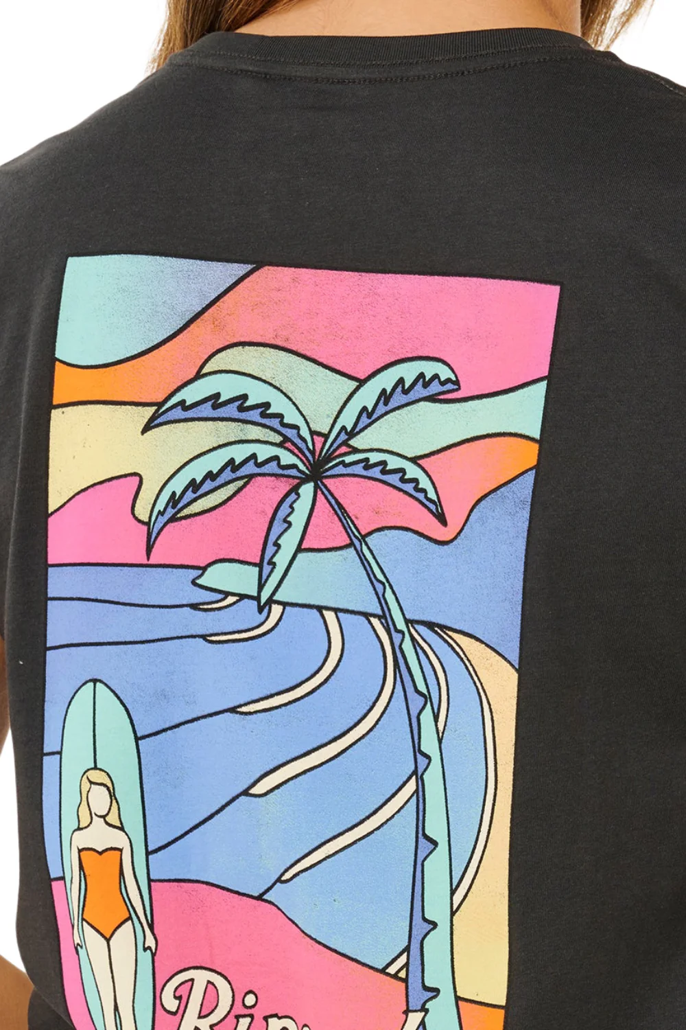 Rip Curl Tide Line Womens Standard T-Shirt Washed Black - Image 4