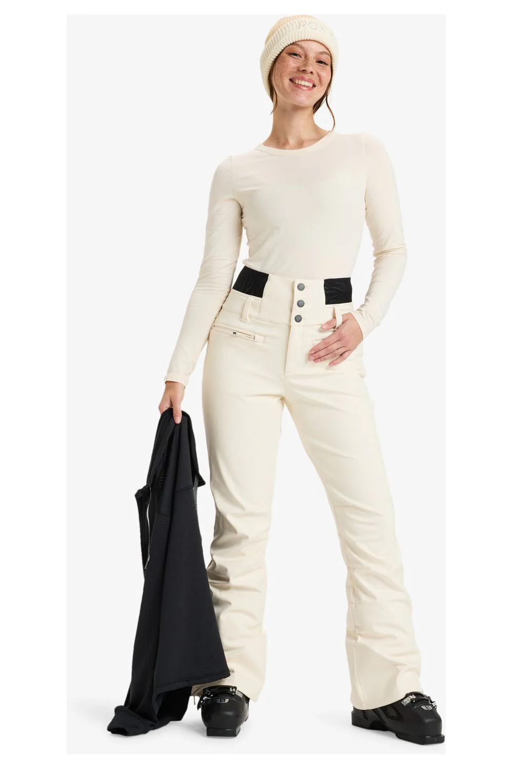 Roxy Rising High Womens Ski and Snowboard Pants Buttercream - Image 4