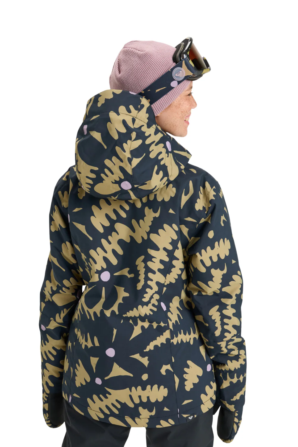 Roxy Jetty Technical Womens Ski and Snowboard Jacket Fennel Seed Big Flower - Image 2