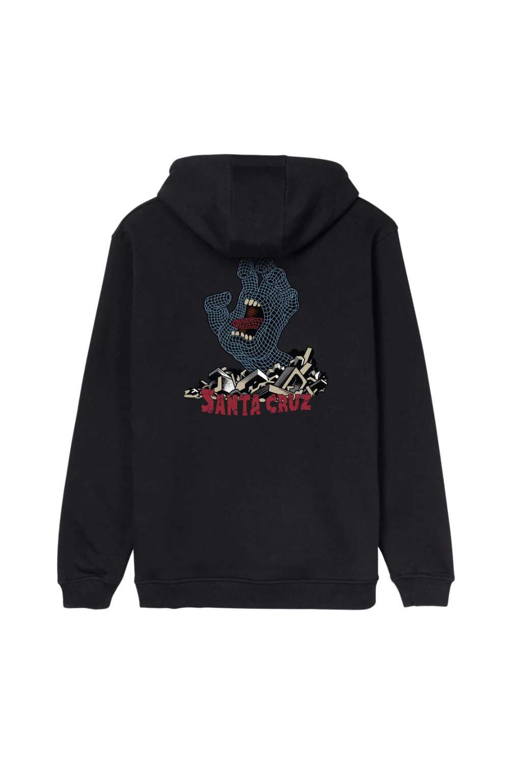 Santa Cruz Mens Kendall Grid Hand Centre Hoodie Black - Image 4