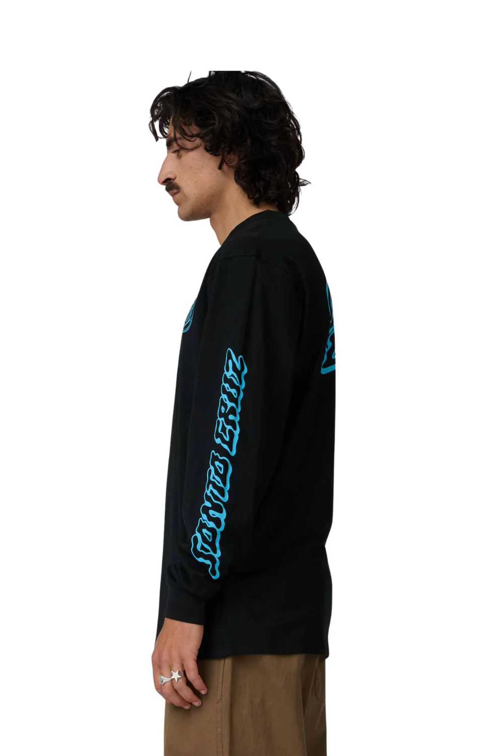 Santa Cruz Mono Vertigo Dot Mens Long Sleeve T-Shirt Black - Image 3