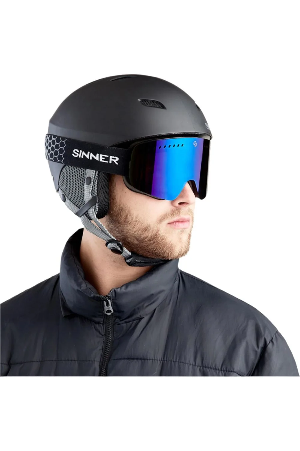 Sinner Pine Goggles Matte Black Blue Mirror Lens - Image 3
