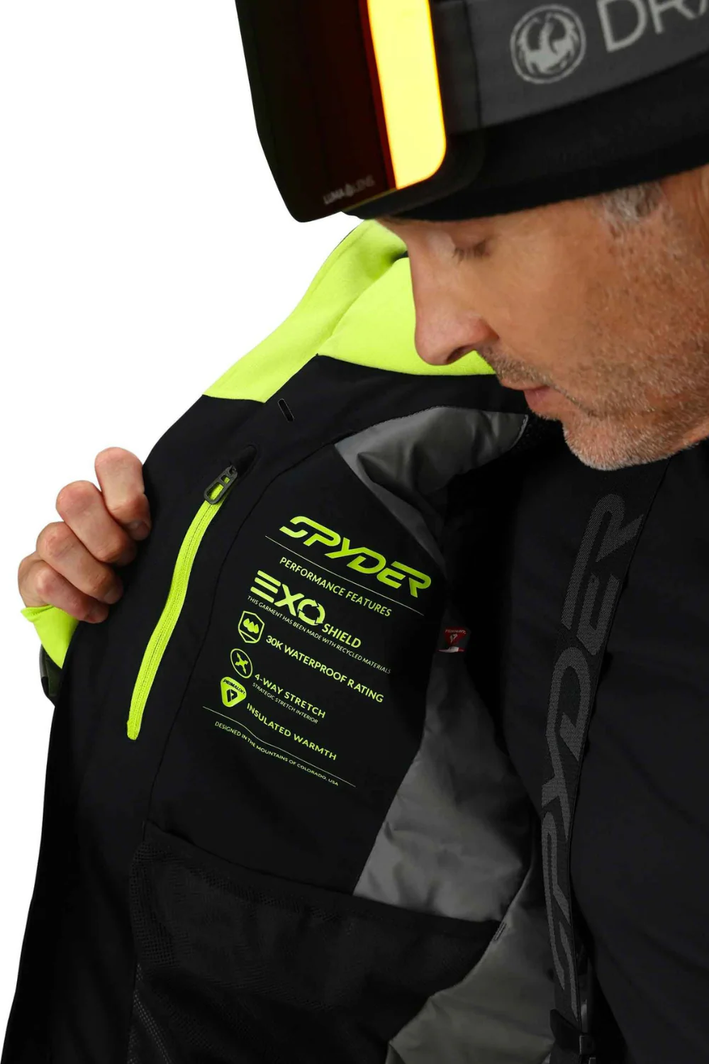 Spyder Mens Titan Insulated Ski Jacket Black/Grey - Image 5
