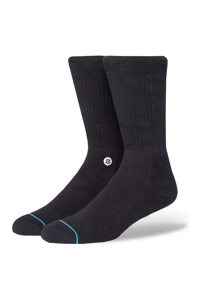 Stance Icon Crew Socks Black White