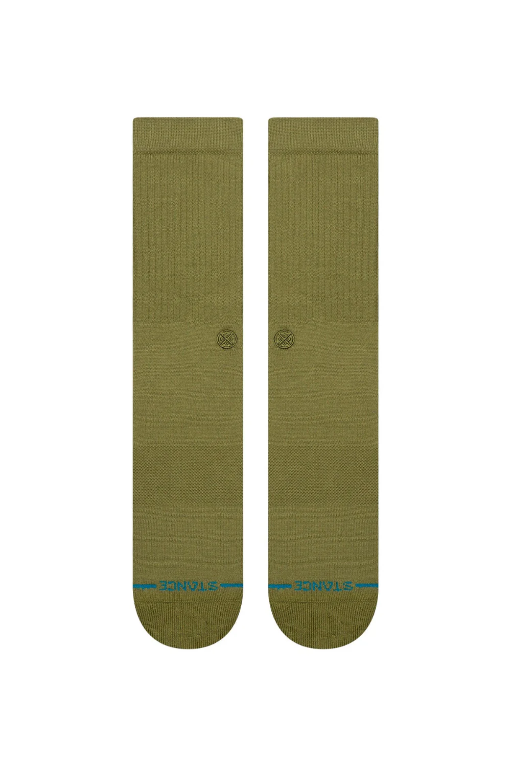 Stance Icon Crew Socks Olive - Image 2