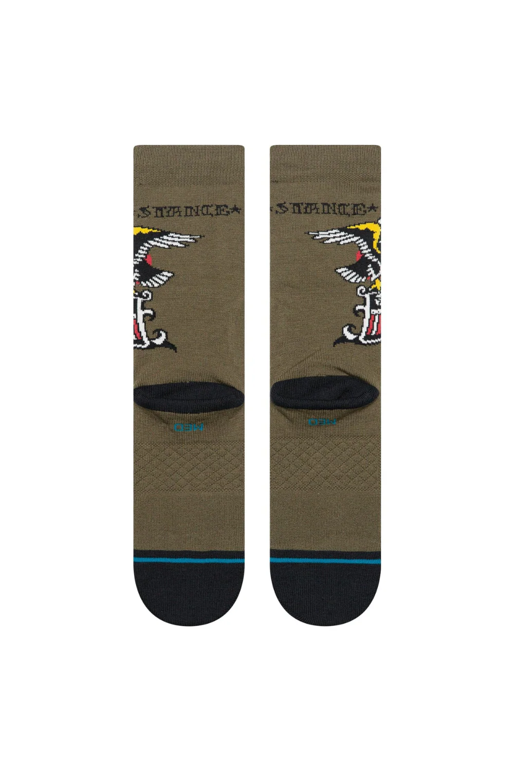 Stance The Eagle Crew Socks Green - Image 3