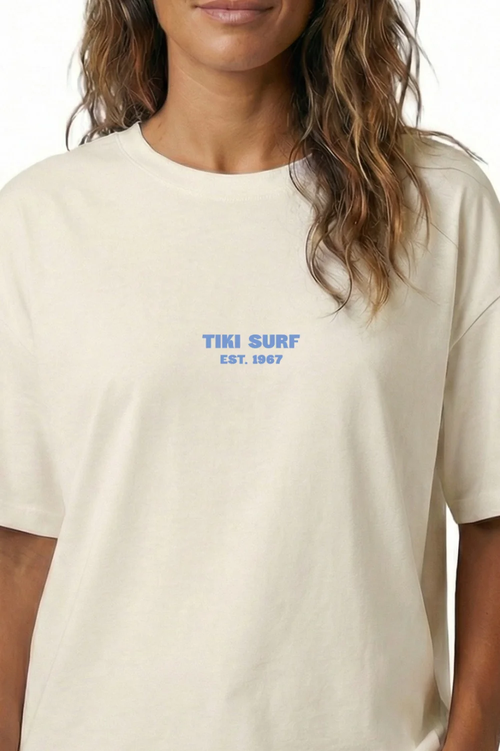 Tiki Fin Womens T-Shirt Ivory - Image 4