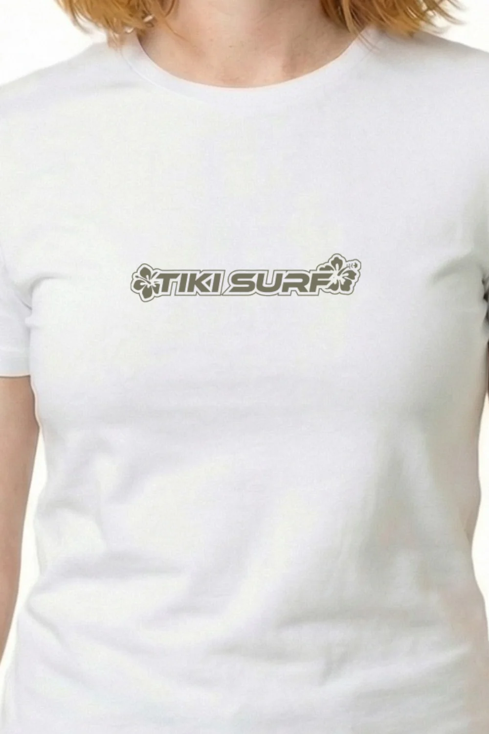 Tiki Hibiscus Womens T-Shirt White - Image 3