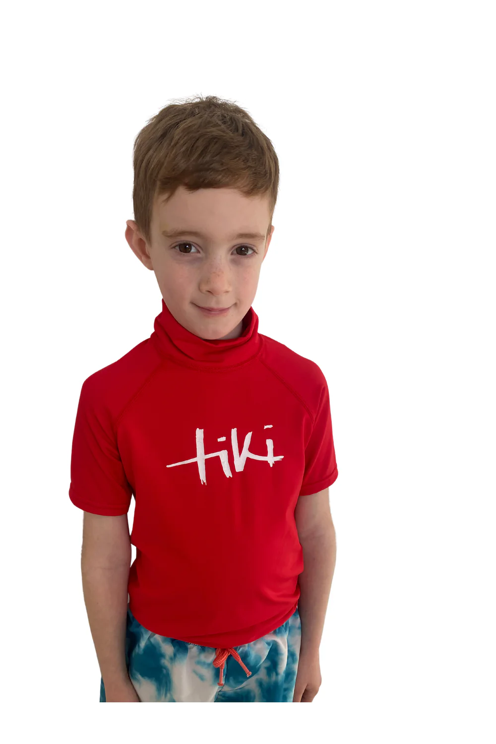 Tiki Kids S/S Rash Vest with Logo Red - Image 5