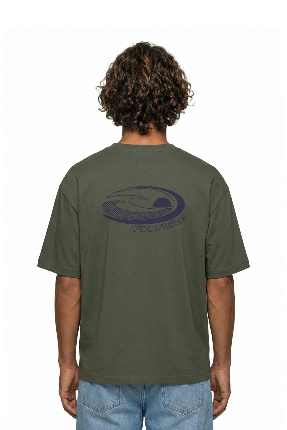 Tiki Last Wave Mens T-Shirt Khaki
