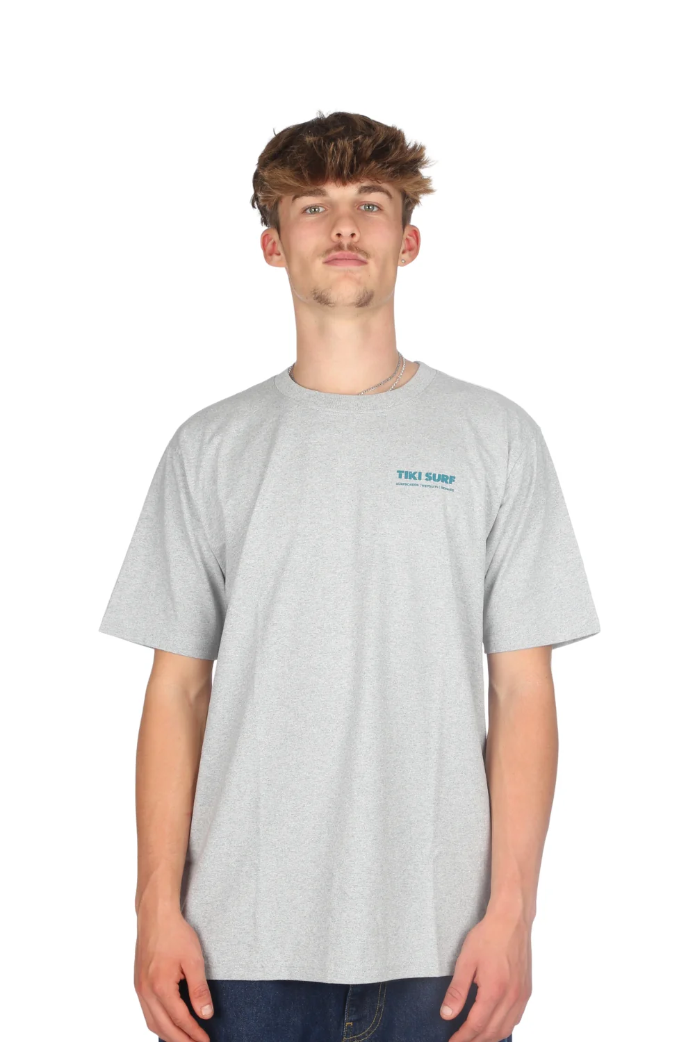 Tiki OG Surf Shop T-Shirt Ash Grey - Image 3
