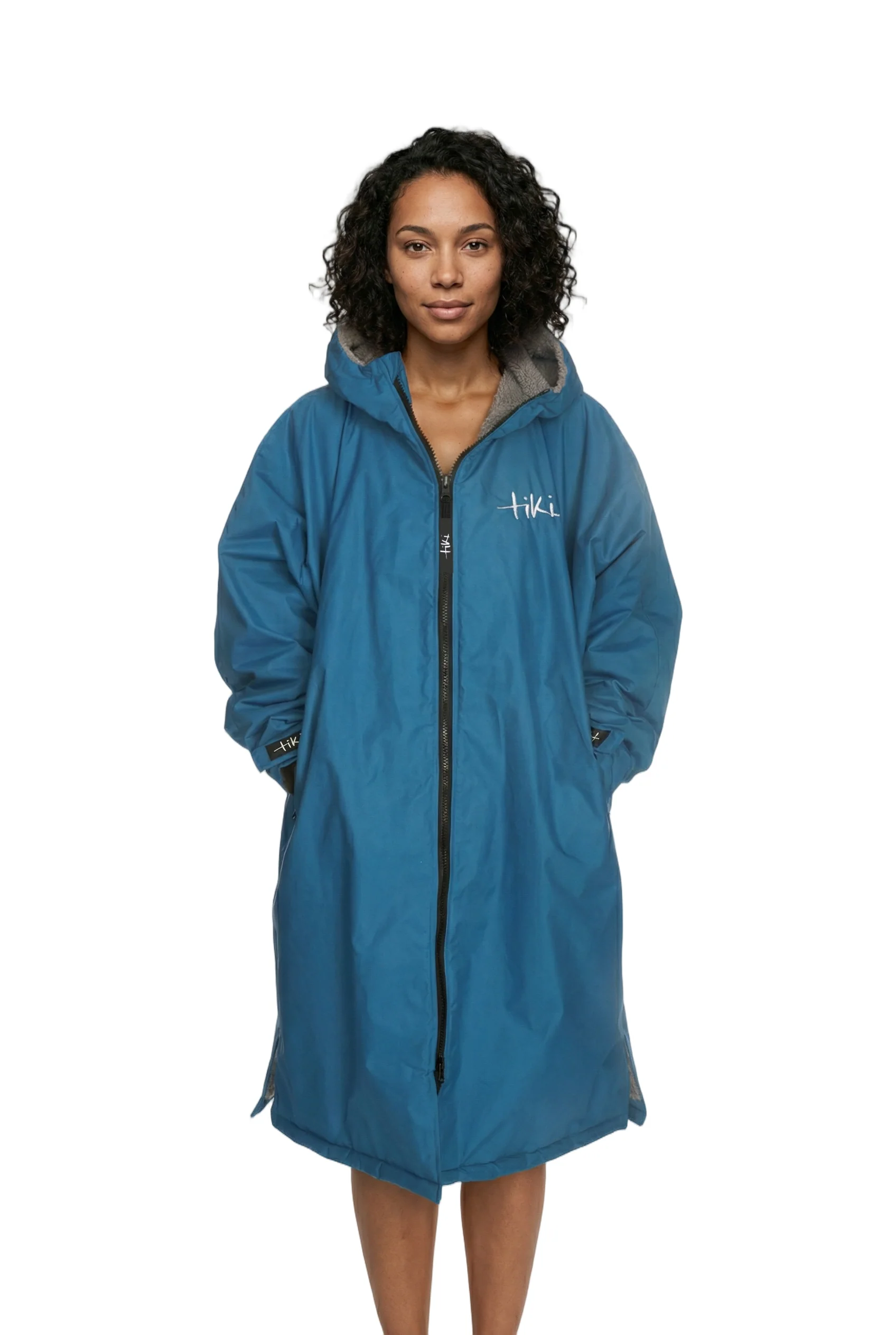 Tiki Tech Robe Teal With Grey Lining - Image 3