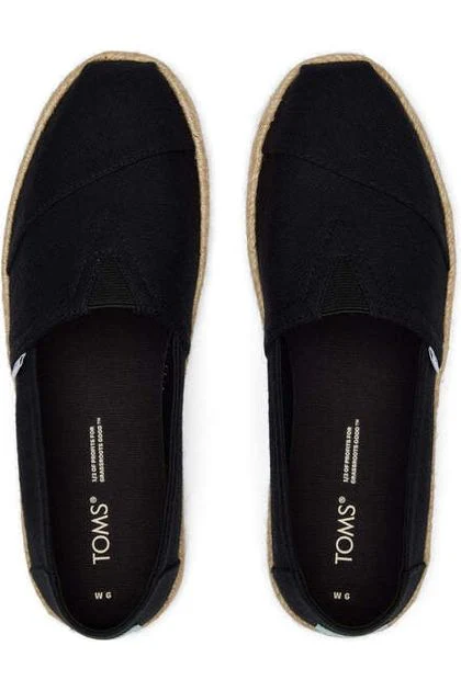 Toms Footwear Alpargata Recycled Cotton Rope Espadrille Black - Image 5